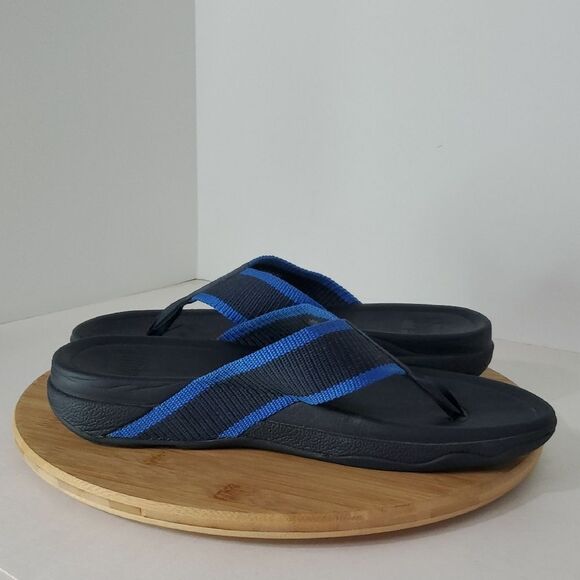 Fitflop Surfer Men's Blue Flip Flops Sandals Size 11 - Picture 6 of 10